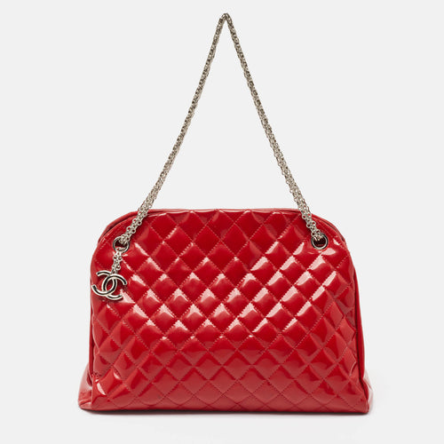 Red Quilted Patent Leather Large Just Mademoiselle Bag