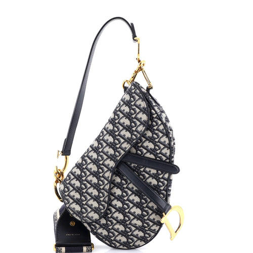 Saddle Handbag with Strap Oblique Canvas Medium