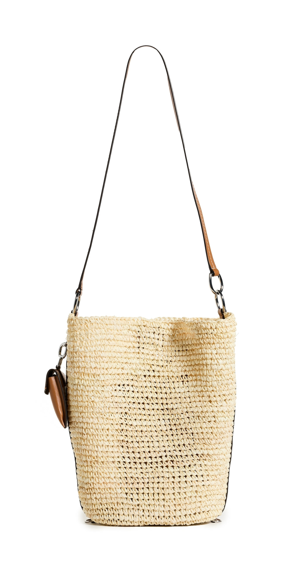 White Label Raffia Spring Bucket Bag Ivory One Size