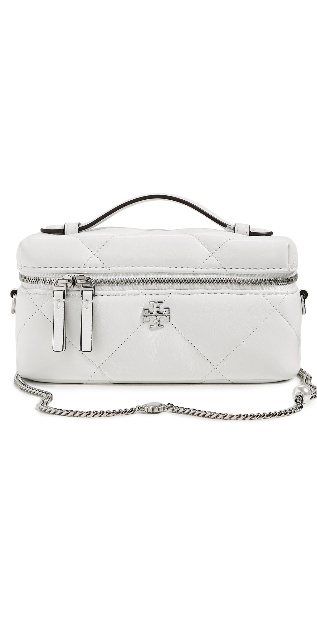 Tory Burch Kira Diamond Quilt Distressed Charm East Bag Blanc One Size