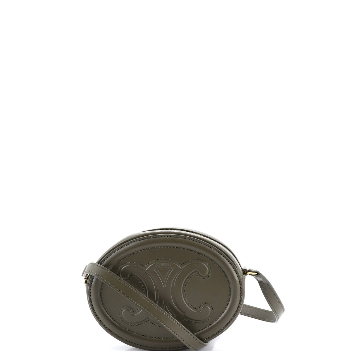 Celine CELINE Triomphe Oval Crossbody Bag Leather Mini