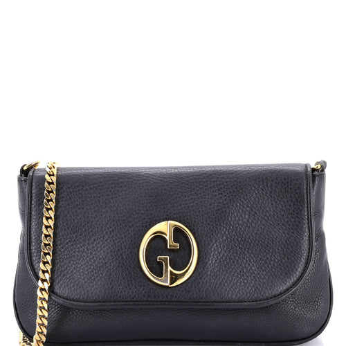 GUCCI 1973 Chain Shoulder Bag Leather Medium