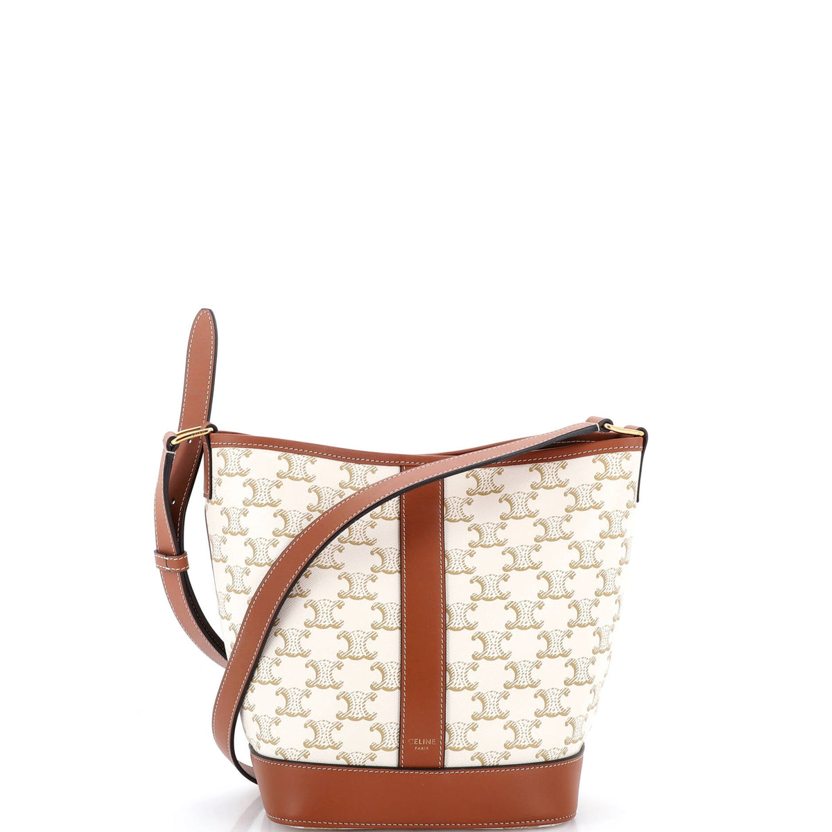 Celine CELINE Bucket Bag Triomphe Coated Canvas Small
