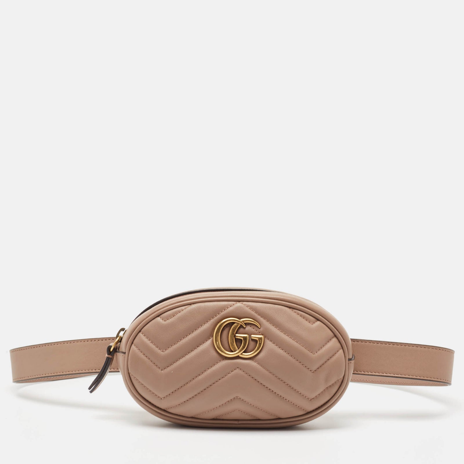 Gucci Altrosa Gürteltasche „GG Marmont“ aus Matelassé-Leder