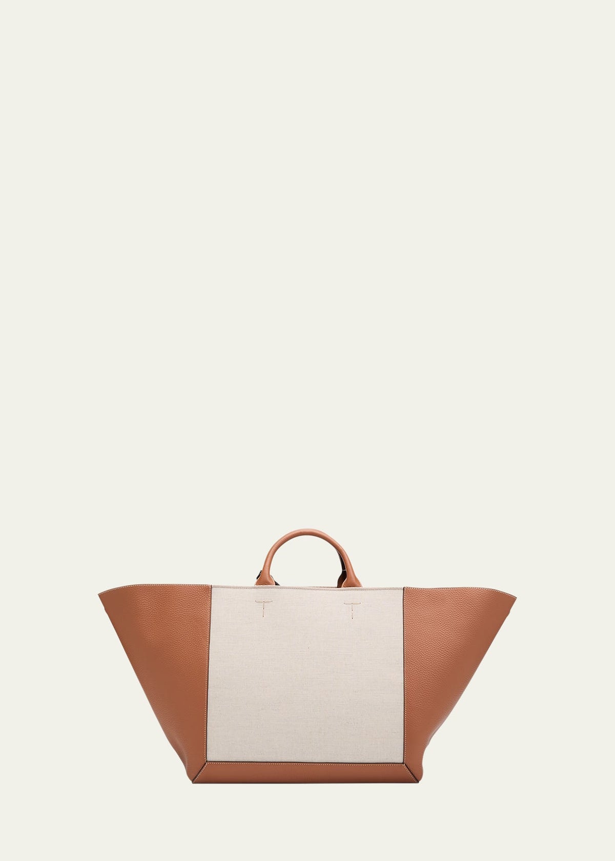 Tod's Large Double Up Leather and Canvas Shopping Bag
