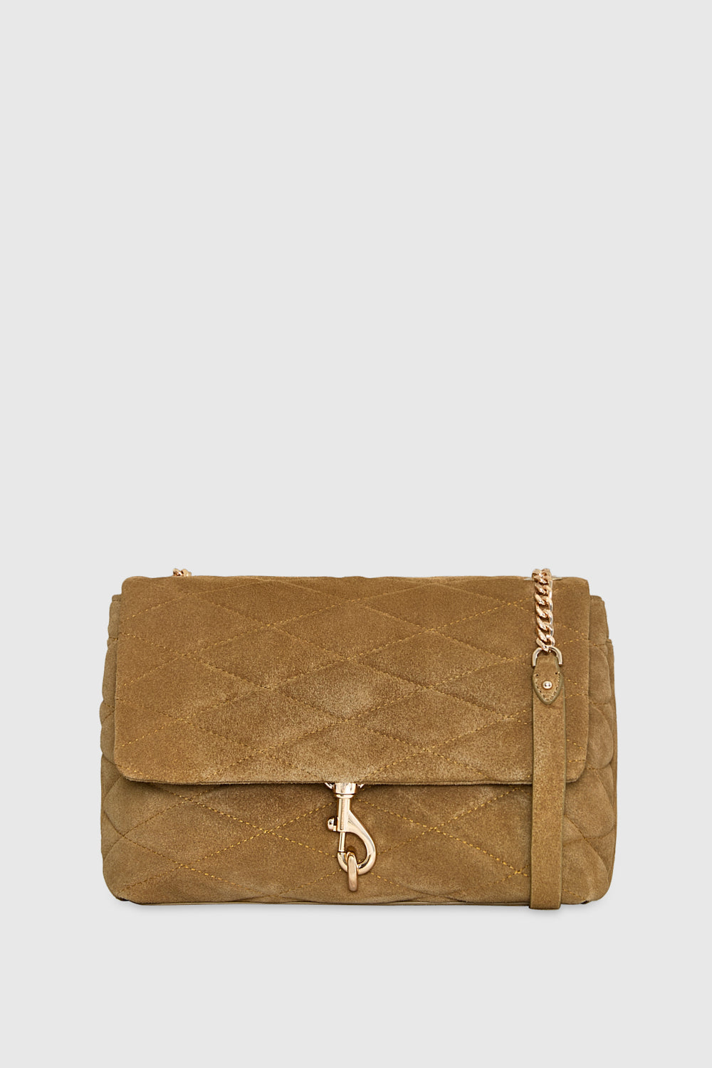 Rebecca Minkoff Edie Flap Shoulder With Diamond Quilt Bag In Honey