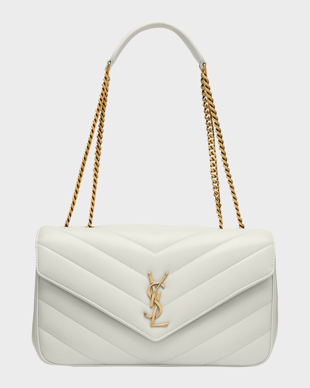Saint Laurent Loulou Medium YSL Chain Shoulder Bag in Quilted Leather