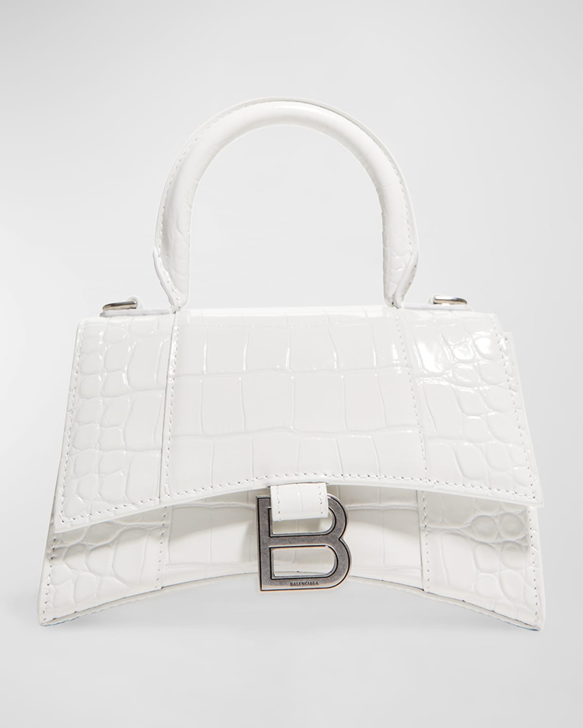 Boss Hourglass XS Croc-Embossed Bag