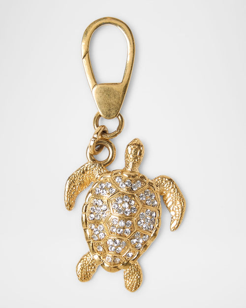 Crystal-Embellished Turtle Bag Charm