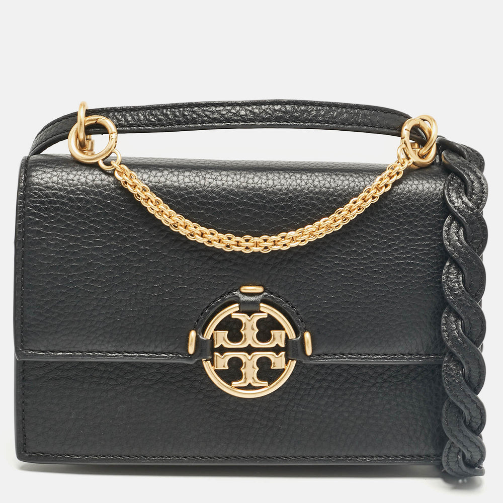 Black Leather Mini Miller Shoulder Bag