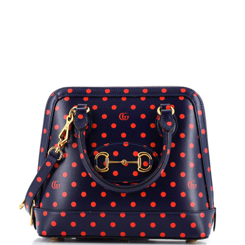 GUCCI Horsebit 1955 Top Handle Bag Printed Leather Small