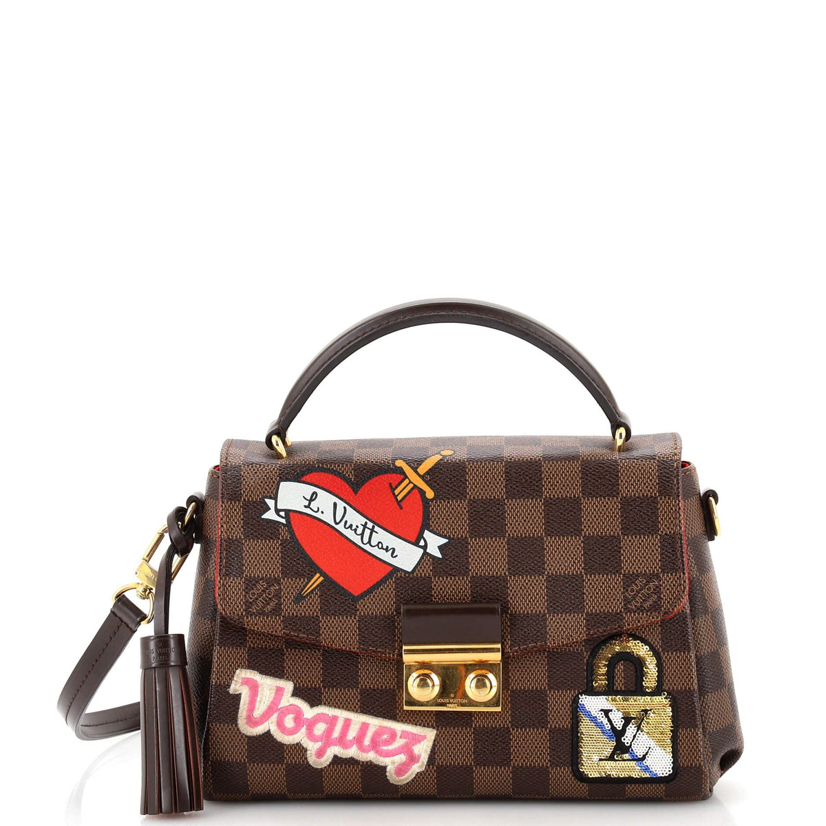 Louis Vuitton Croisette Handbag Limited Edition Patches Damier