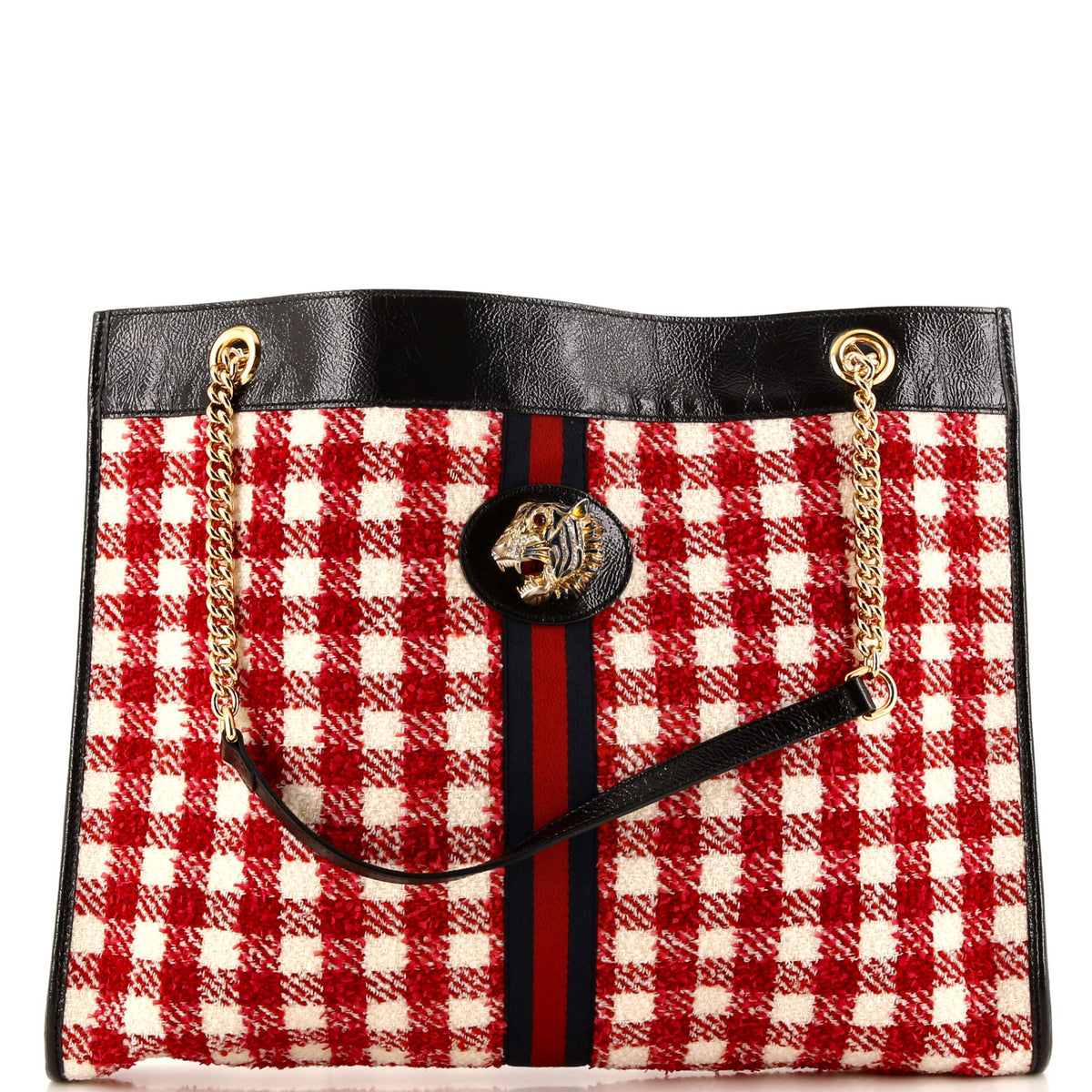 Gucci GUCCI Rajah Chain Tote Tweed Large