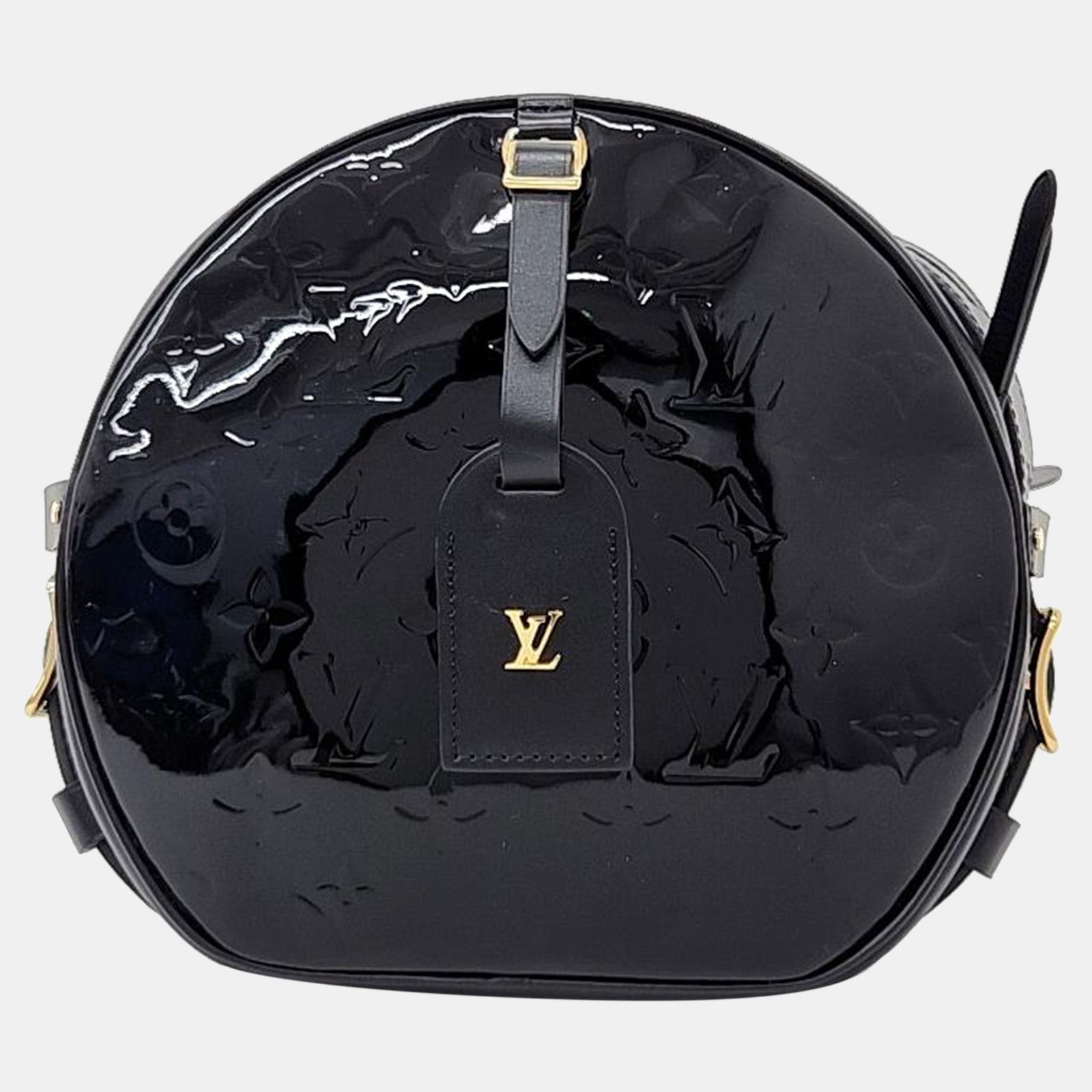 Louis Vuitton Schwarze Monogramm-Vernis-Leder-Boite-Chapeau-Souple-Schultertasche