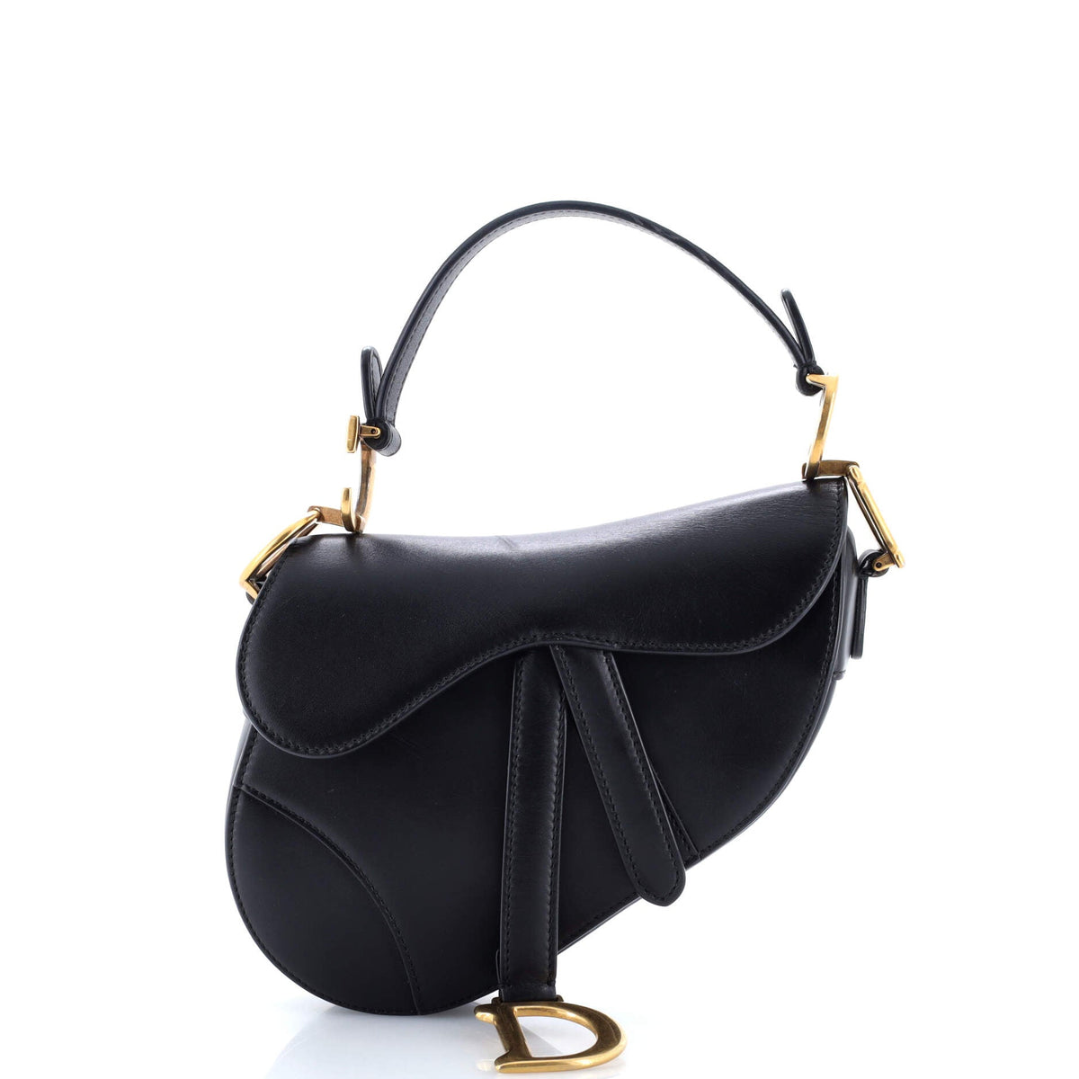 Christian Dior Saddle Handbag Leather Mini