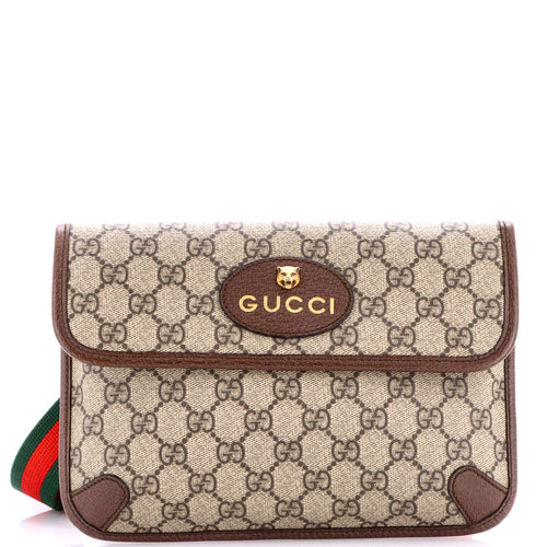 GUCCI Neo Vintage Flap Belt Bag GG Coated Canvas
