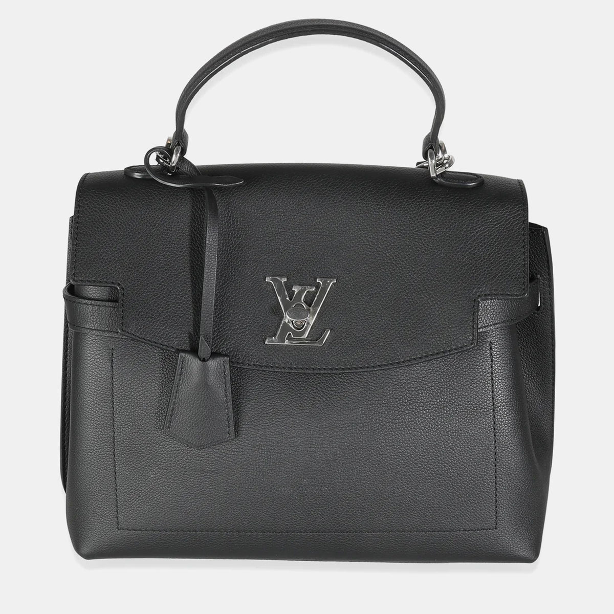 Louis Vuitton Black Calfskin Lockme Ever MM Top Handle Bag
