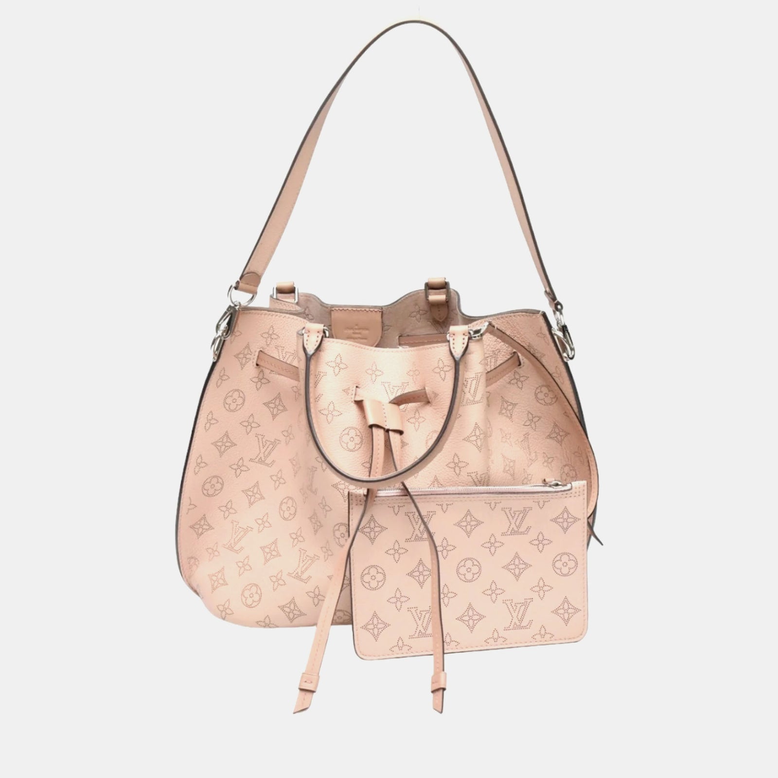 Louis Vuitton Mahina Girolata en cuir rose avec monogramme Mahina avec pochette