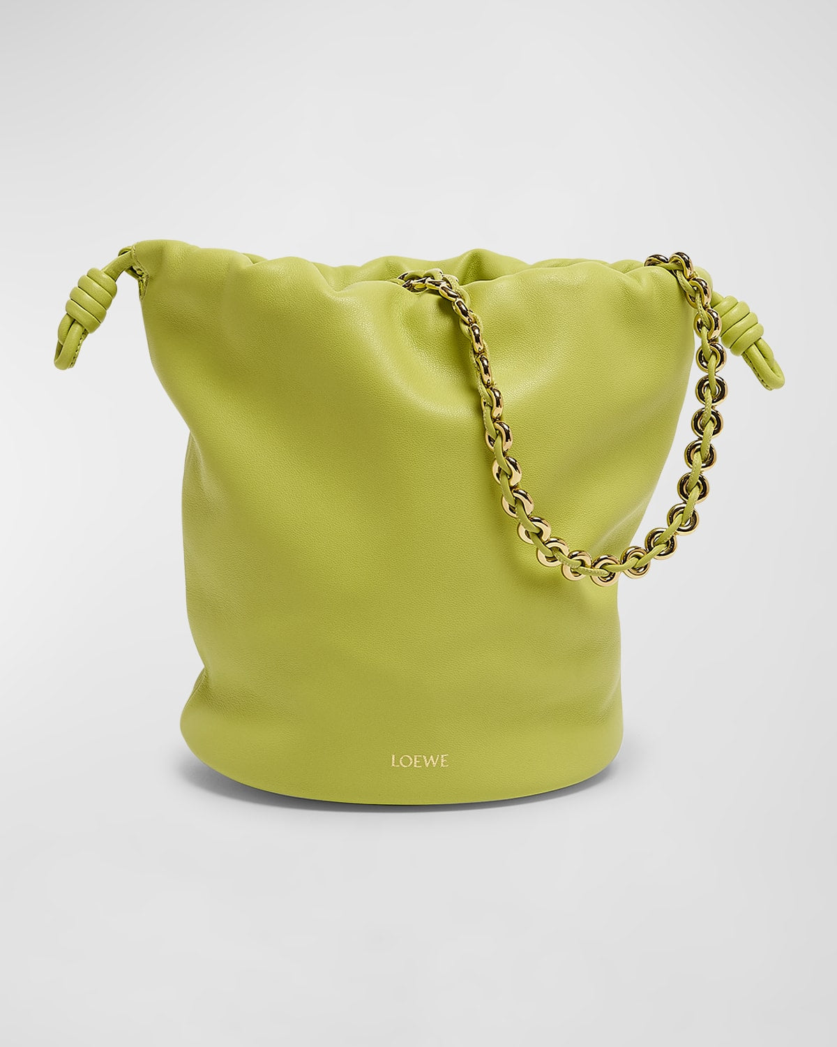 Loewe x Paula's Ibiza Flamenco Bucket Bag in Napa Leather with Chain