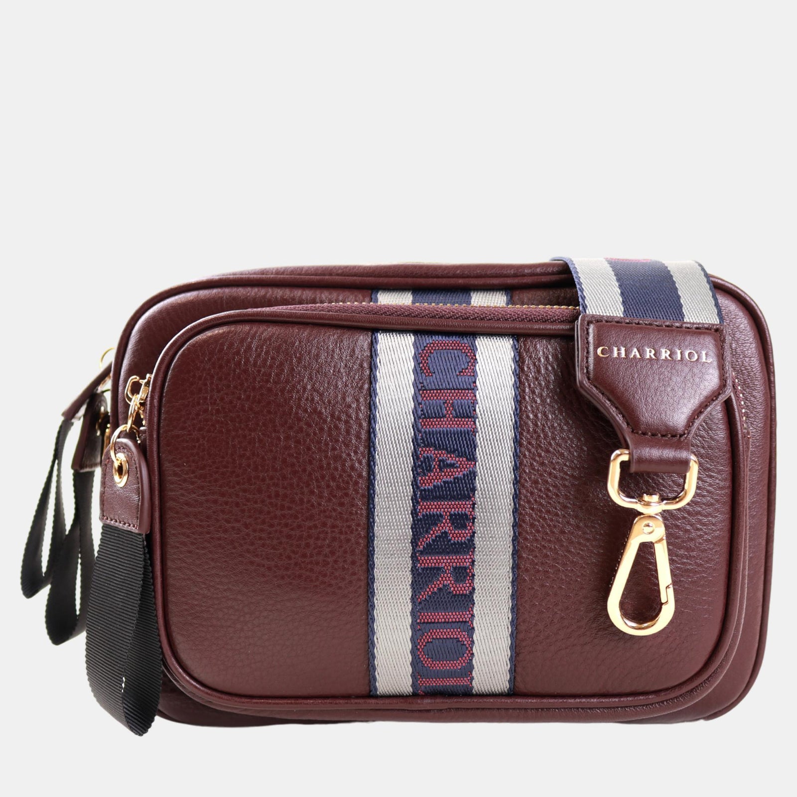 Charriol Bordeaux Leather Deauville Crossbody