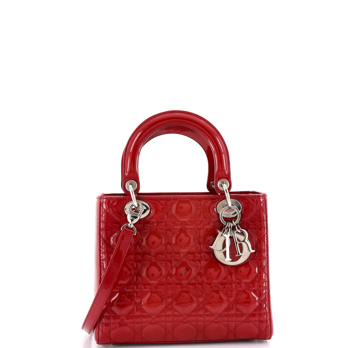 Christian Dior Lady Dior NM Bag Cannage Quilt Patent Medium