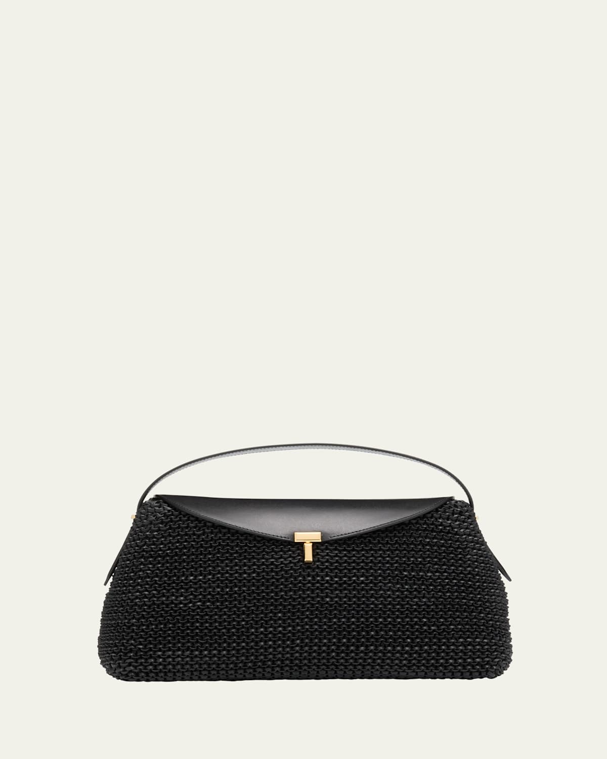 Toteme T Lock Woven Leather Top-Handle Bag