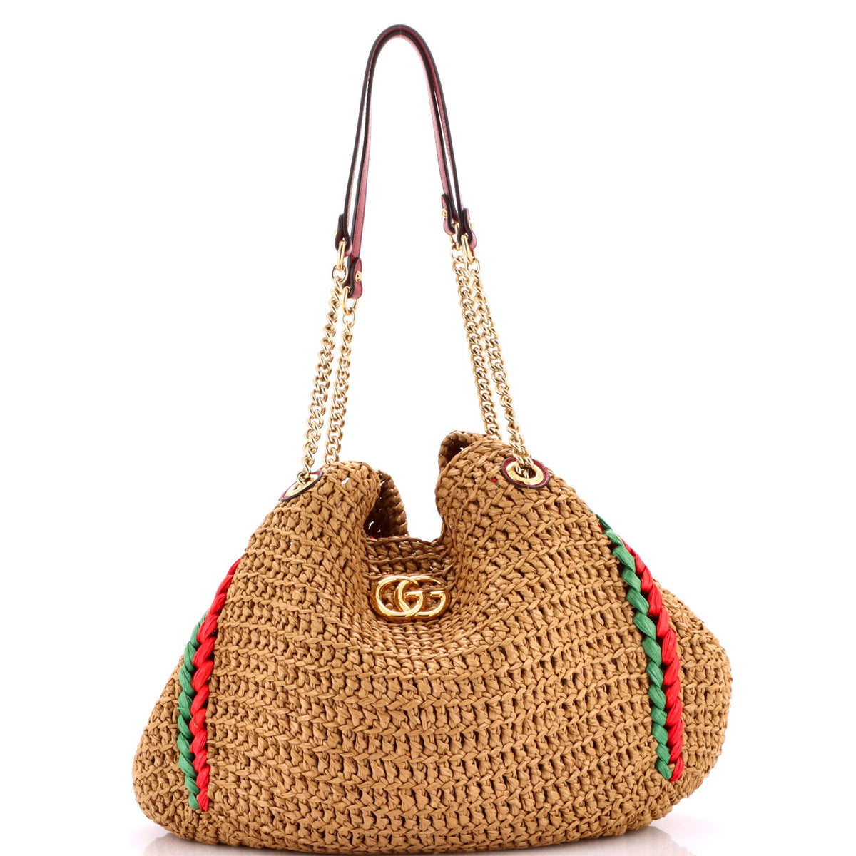 Gucci GUCCI GG Marmont Chain Tote Raffia Large