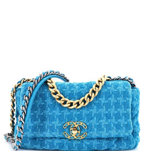 CHANEL 19 Flap Bag Quilted Tweed Medium