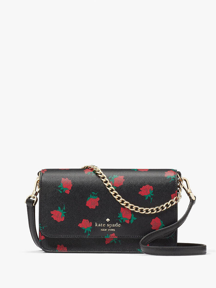 Kate Spade Au Madison Ditsy Rose Toss Printed Small Flap Crossbody