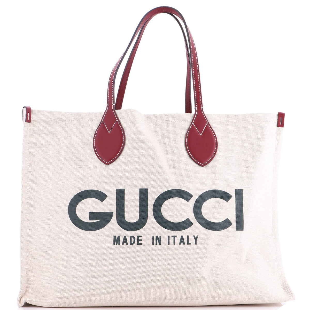 Gucci GUCCI Logo Shopper Tote Printed Canvas Medium
