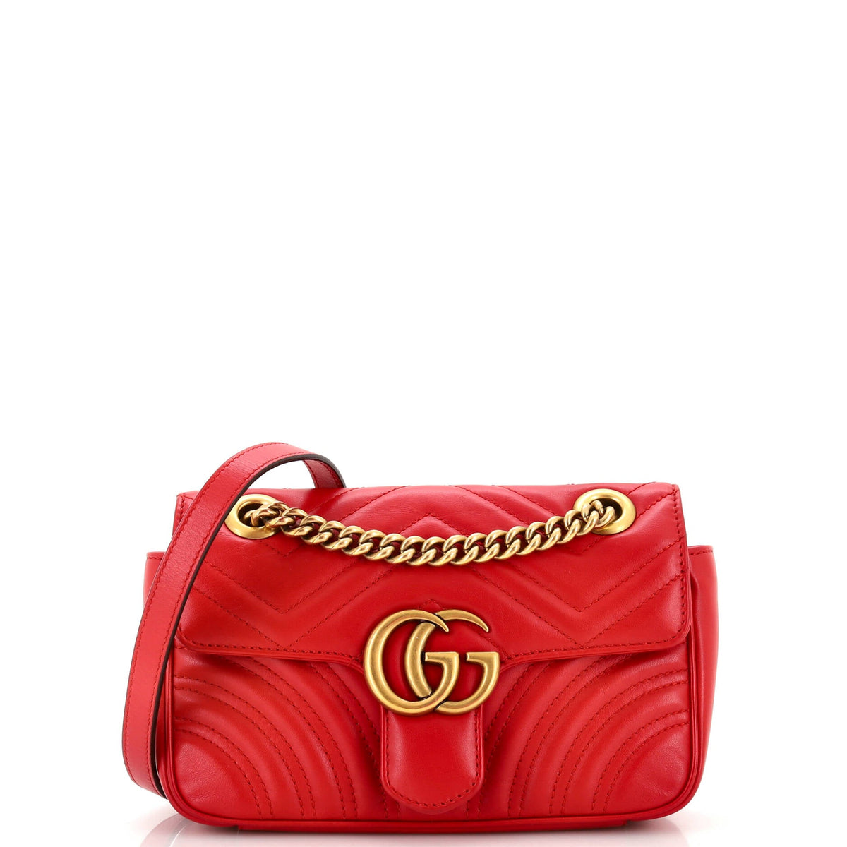 Gucci GUCCI GG Marmont Flap Bag Matelasse Leather Mini
