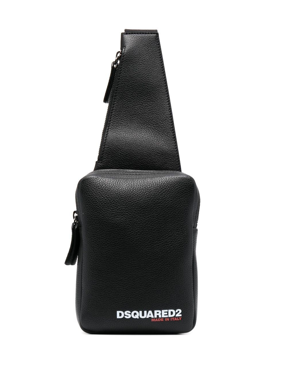 Dsquared2 Men's Dsquared Logo-Print Leather Messenger Bag in Black | CBM0047251038882124 Color Black