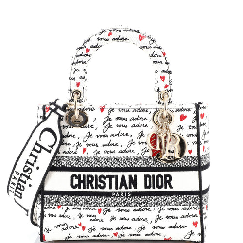 Lady D-Lite Bag Embroidered Canvas Medium
