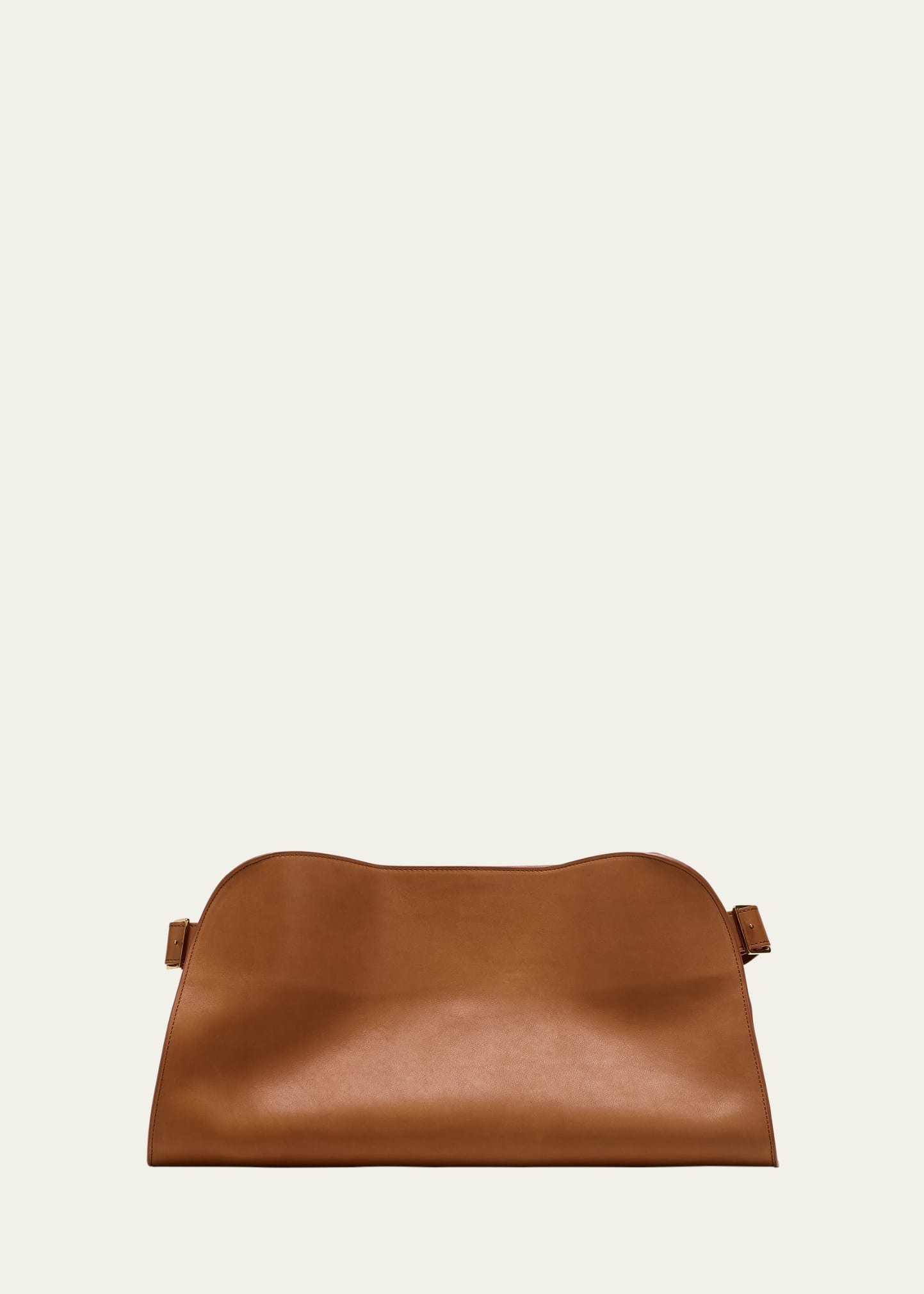 The Row Margaux East-West Clutch Bag in Saddle Leather