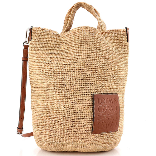 LOEWE Slit Tote Straw Small