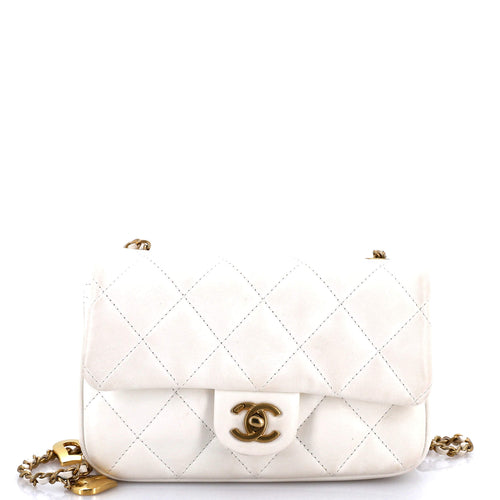 CHANEL Heart Charms Flap Bag Quilted Lambskin Mini