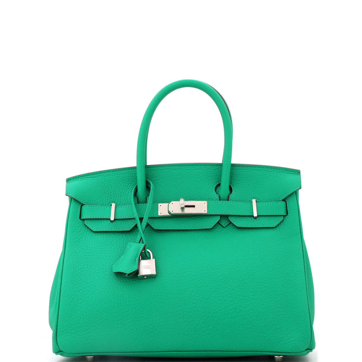 Herm?s Birkin Handbag Menthe Clemence with Palladium Hardware 30