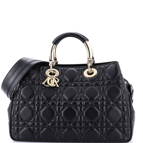 Lady 95.22 Bag Cannage Embossed Leather Large