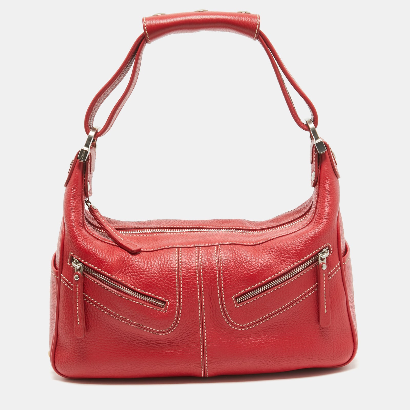 Tod's Red Leather Milky Hobo