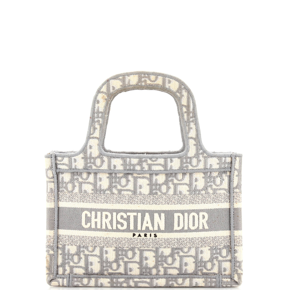 Christian Dior Book Tote Embroidered Canvas Mini
