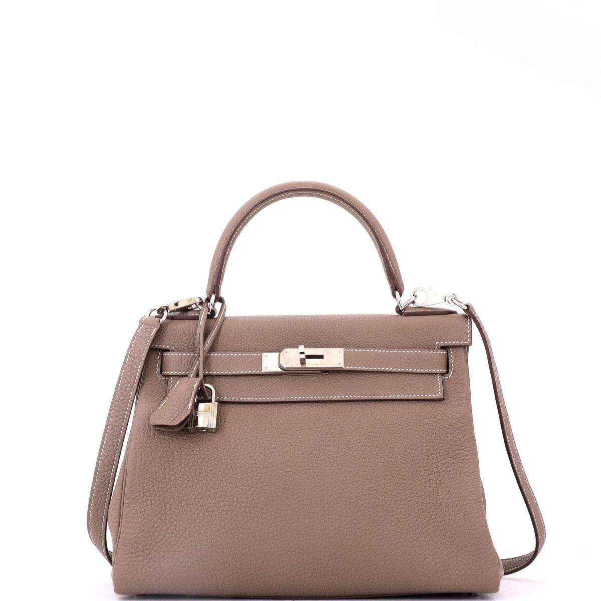 Herm?s Kelly Handbag Grey Togo with Palladium Hardware 28