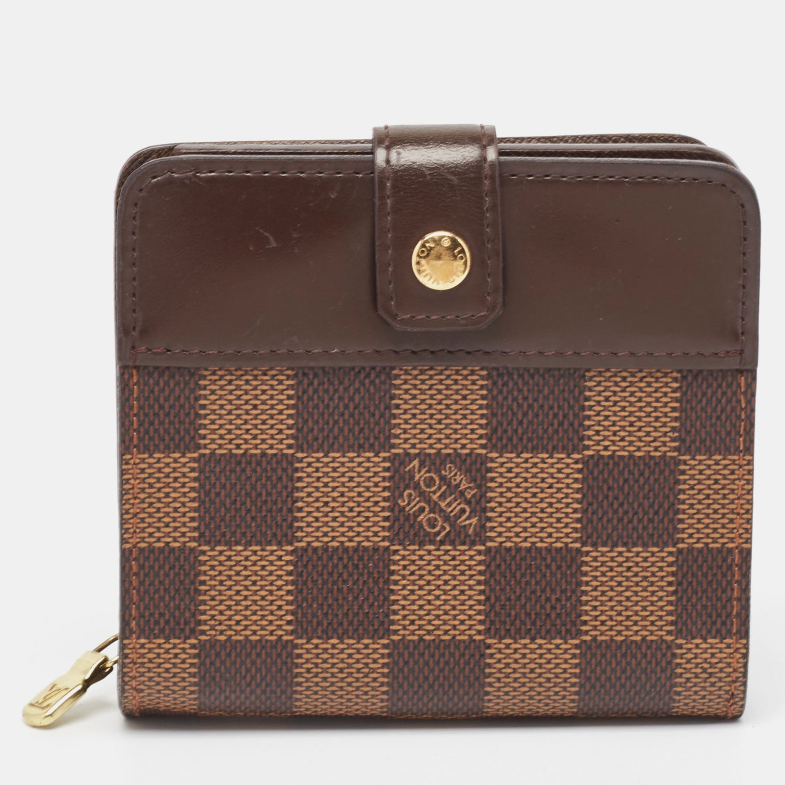 Louis Vuitton Damier Ebene Canvas Compact Zippy Wallet