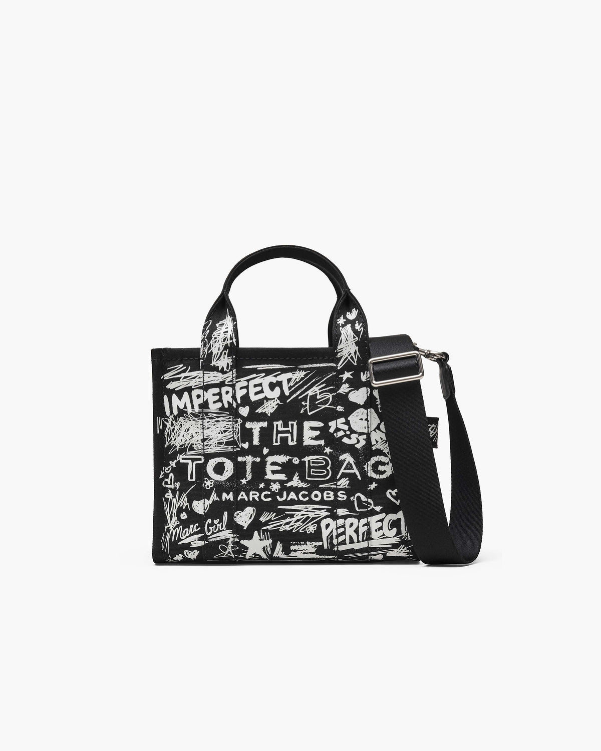 Marc Jacobs Marc Jacobs The Punk Scribble Canvas Small Tote Bag in Black Multi