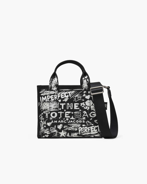 Marc Jacobs The Punk Scribble Canvas Small Tote Bag in Black Multi
