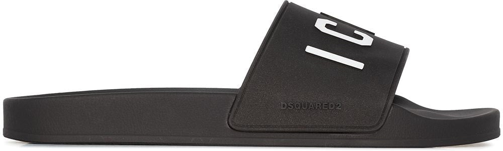 Dsquared2 Men's Icon Logo Sliders in Black | Size 40 | FFM0023