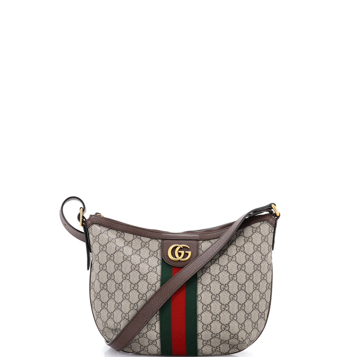 Gucci GUCCI Ophidia Half Moon Hobo GG Coated Canvas Small