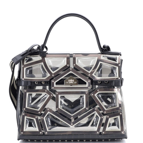 Gladiator Tempete Top Handle Bag Metal Embellished Vinyl GM