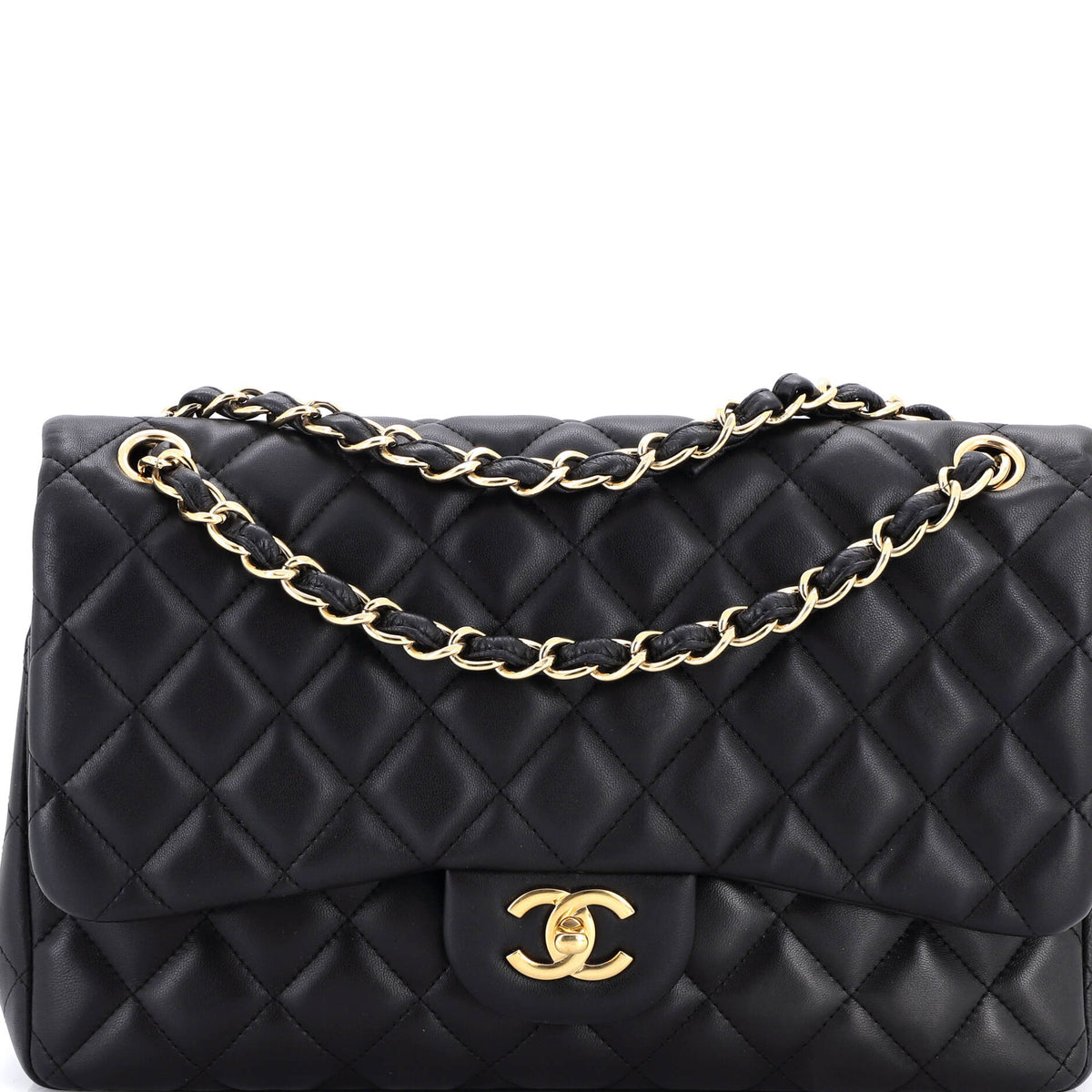 Chanel CHANEL Classic Double Flap Bag Quilted Lambskin Jumbo