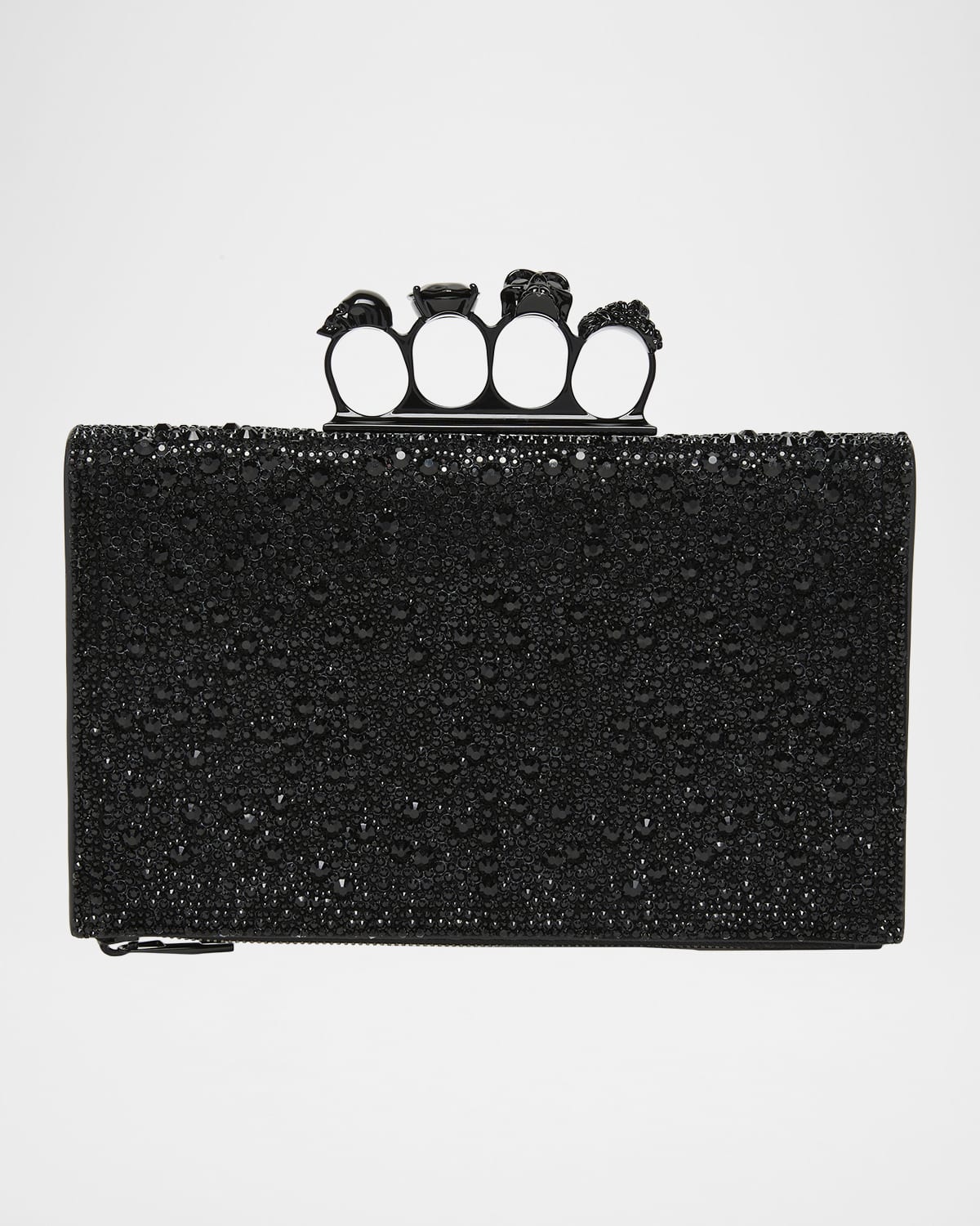 Mcq Knuckle Flat Crystal Clutch Pouch Bag