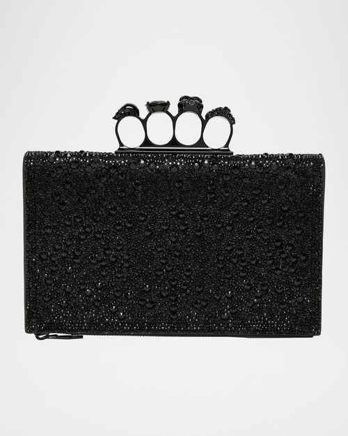 Knuckle Flat Crystal Clutch Pouch Bag